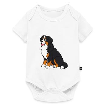 Chien Saint Bernard joyeux dans un style cartoon - Body à manches courtes Premium Bébé - blanc - Devant
