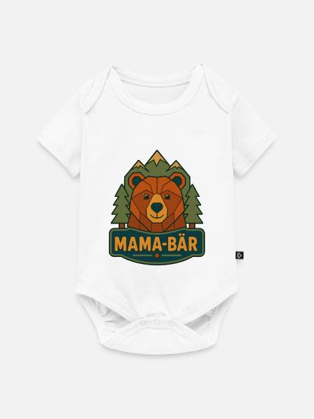 Mama Bär Berg Wildnis - Baby Premium Kurzarmbody - Weiß