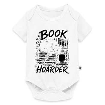 Book Hoarder: Collector, Cat and Coffee - Baby Premium short-sleeve bodysuit - white - Front