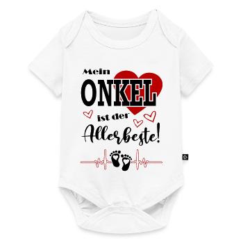 Mein Onkel ist der beste Baby Säugling Füße - Baby Premium Kurzarmbody - Weiß - Vorne