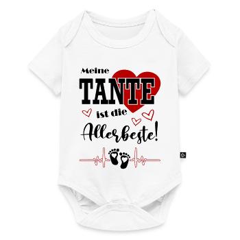 Meine Tante ist die beste Baby Säugling Füße - Baby Premium Kurzarmbody - Weiß - Vorne