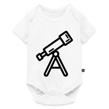 Teleskop - Baby Premium Kurzarmbody - Weiß - Vorne