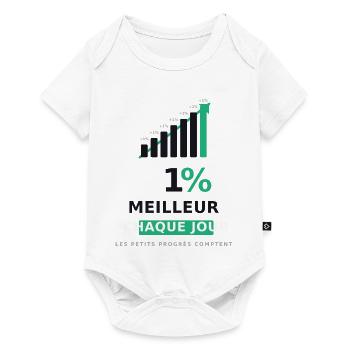 1% Meilleur Chaque Jour - Body à manches courtes Premium Bébé - blanc - Devant
