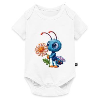 Cadeau fleur Bee in Embroidery - Body à manches courtes Premium Bébé - blanc - Devant