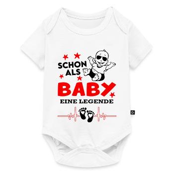 Schon als Baby eine Legende Lustige Babysprüche - Baby Premium Kurzarmbody - Weiß - Vorne