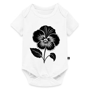 Stiefmütterchenblüte - Baby Premium Kurzarmbody - Weiß - Vorne