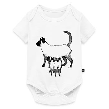 SIAMES-KATZE – MUTTER - Baby Premium Kurzarmbody - Weiß - Vorne