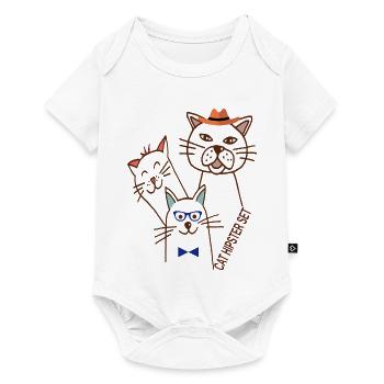 Katzen Trio  - Baby Premium Kurzarmbody - Weiß - Vorne