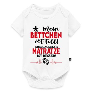 Bett Bettchen Schlafen Matratze Babysprüche - Baby Premium Kurzarmbody - Weiß - Vorne