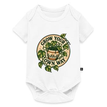 Grow Your Own Way – Pothos Pflanzen Spruch - Baby Premium Kurzarmbody - Weiß - Vorne