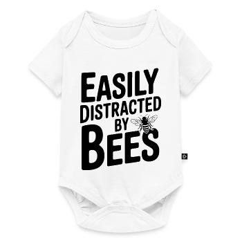 Facilement distraite par les abeilles - Body à manches courtes Premium Bébé - blanc - Devant