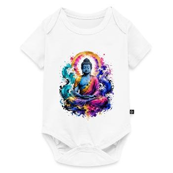 Buddha Wave Meditation Art - Baby Premium Kurzarmbody - Weiß - Vorne