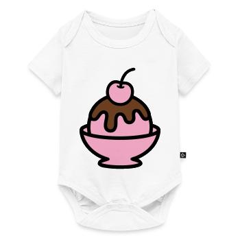 Sundae Cherry Artwork - Baby Premium short-sleeve bodysuit - white - Front