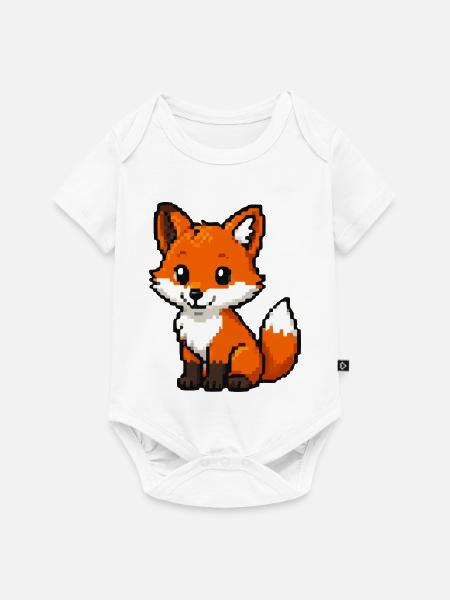 Retro Pixelfuchs Knuddelfuchs - Baby Premium Kurzarmbody - Weiß