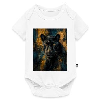 Panthère noire dorée - Body à manches courtes Premium Bébé - blanc - Devant