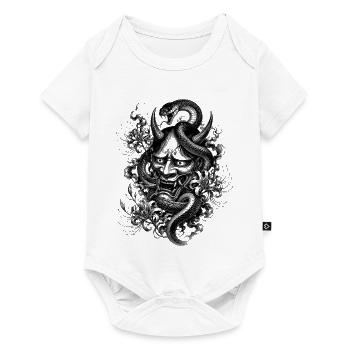 Hannya Mask with Snake in Irezumi Style - Baby Premium short-sleeve bodysuit - white - Front