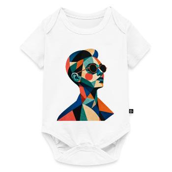 Retro Portrait – Geometric Colors - Baby Premium short-sleeve bodysuit - white - Front