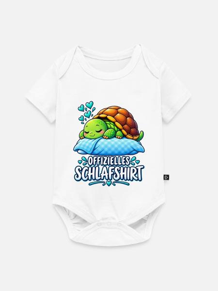 Offizielles Schildkröten Schlafshirt - Baby Premium Kurzarmbody - Weiß