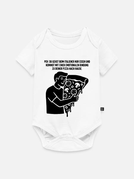 Pizza Emotionale Bindung - Baby Premium Kurzarmbody - Weiß