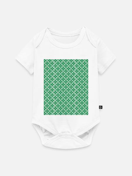 Grünes Kreisornament-Muster - Baby Premium Kurzarmbody - Weiß