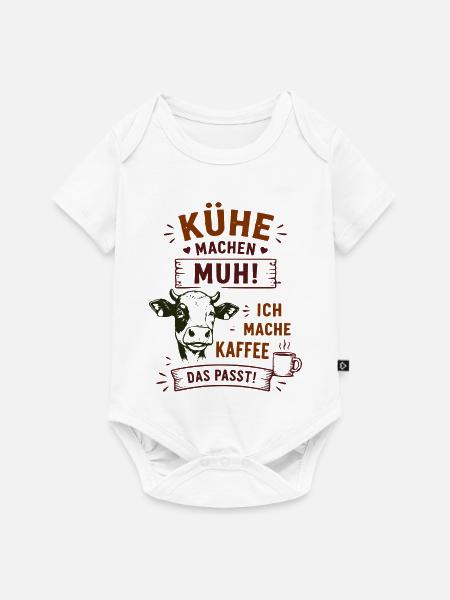 Kühe Muh Kaffee – Das Passt! - Baby Premium Kurzarmbody - Weiß