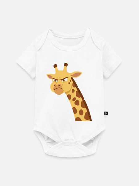 Wütende Giraffe Cartoon - Baby Premium Kurzarmbody - Weiß