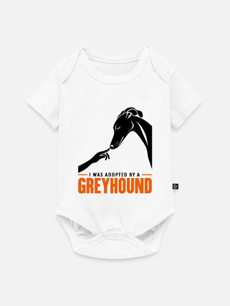 Adoptiert von einem Windhund-Rettungshemd - Baby Premium Kurzarmbody - Weiß