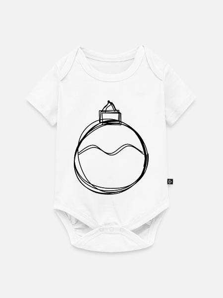 Christbaumkugel handgezeichnet - Baby Premium Kurzarmbody - Weiß