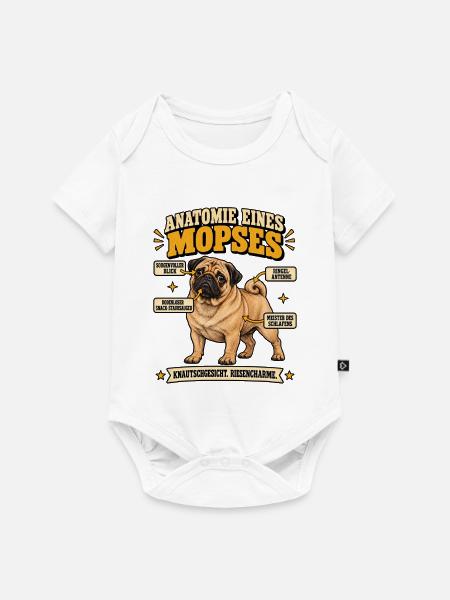 Mops Anatomie Lustiger Mops Spruch Geschenk - Baby Premium Kurzarmbody - Weiß