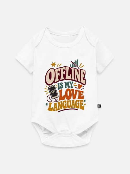 Offline ist meine Liebessprache - Baby Premium Kurzarmbody - Weiß