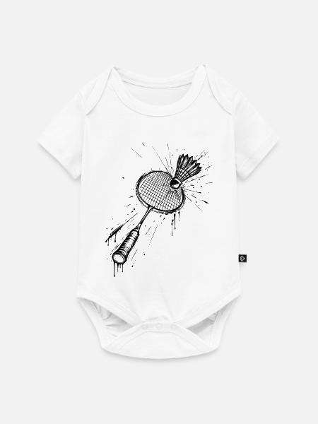 Badminton - Baby Premium Kurzarmbody - Weiß
