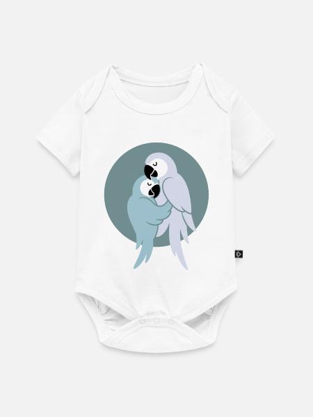Forro tanzende Papageien - Baby Premium Kurzarmbody - Weiß