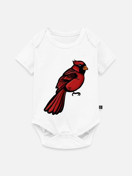 Crimson Cardinal auf Schwarz - Baby Premium Kurzarmbody - Weiß