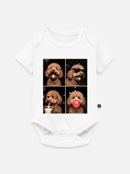 Hunde Pudel Hund - Baby Premium Kurzarmbody - Weiß