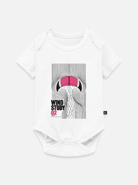 Für Kitesurfer - Wind Study Kite 02 - Baby Premium Kurzarmbody - Weiß