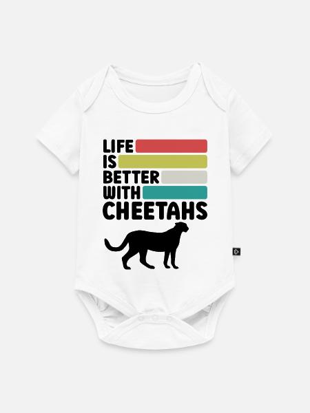 Life Is Better With Cheetahs - Baby Premium Kurzarmbody - Weiß