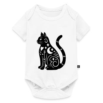 Magische Katze - Schwarz - Baby Premium Kurzarmbody - Weiß - Vorne