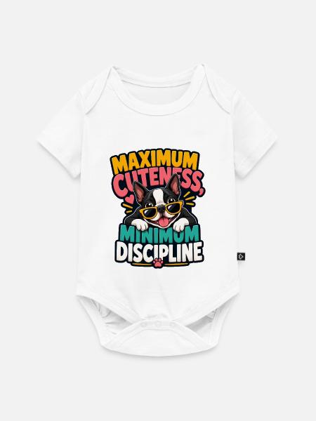 Boston Terrier - Baby Premium Kurzarmbody - Weiß