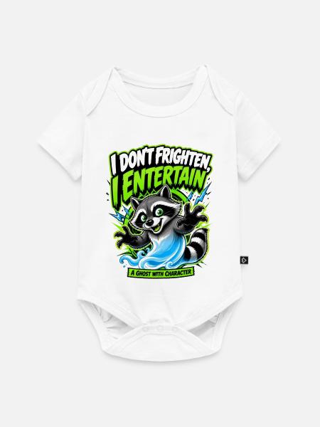 Waschbär unterhält: Geist mit Charakter - Baby Premium Kurzarmbody - Weiß