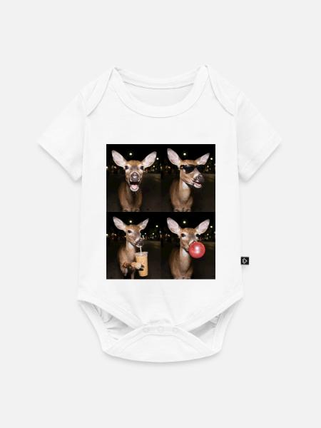 Rehe Reh - Baby Premium Kurzarmbody - Weiß