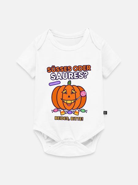 Halloween- Süßes oder Saures Halloween? Beides! - Baby Premium Kurzarmbody - Weiß