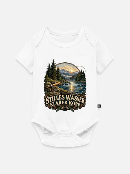 Stilles Wasser, klarer Kopf - Baby Premium Kurzarmbody - Weiß