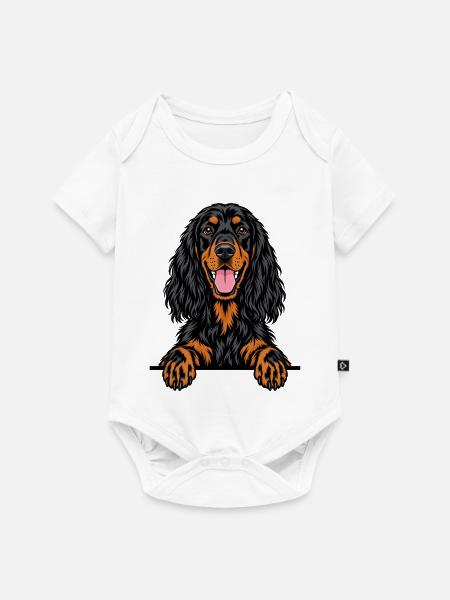 Gordon Setter - Baby Premium Kurzarmbody - Weiß