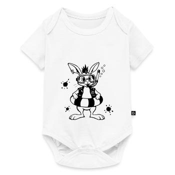 Bunny Punk und das Taucherhase Abenteuer - Baby Premium Kurzarmbody - Weiß - Vorne