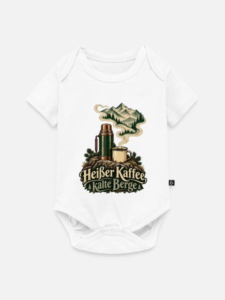Heißer Kaffee, kalte Berge - Baby Premium Kurzarmbody - Weiß