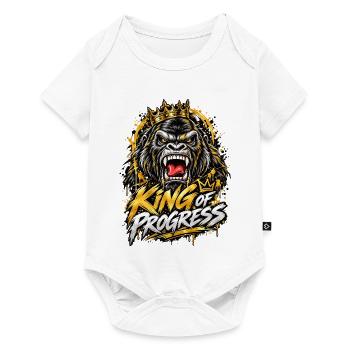King of Progress - Baby Premium Kurzarmbody - Weiß - Vorne