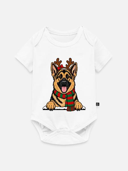 Weihnachten Deutscher Schäferhund - Baby Premium Kurzarmbody - Weiß