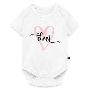 Dritter Geburtstag/ Drei - Baby Premium Kurzarmbody - Weiß - Vorne