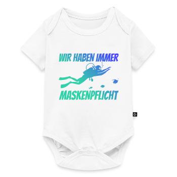 wir haben immer maskenpflicht taucher tauchen - Baby Premium Kurzarmbody - Weiß - Vorne