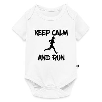 keep calm and run - Baby Premium short-sleeve bodysuit - white - Front